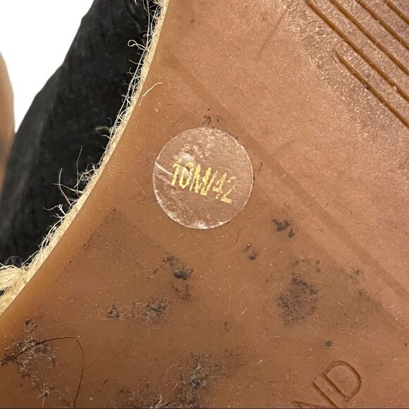 LUCKY BRAND Gayte Slip On Espadrilles Sandals Suede Leather Black Tan 10 - Picture 11 of 11